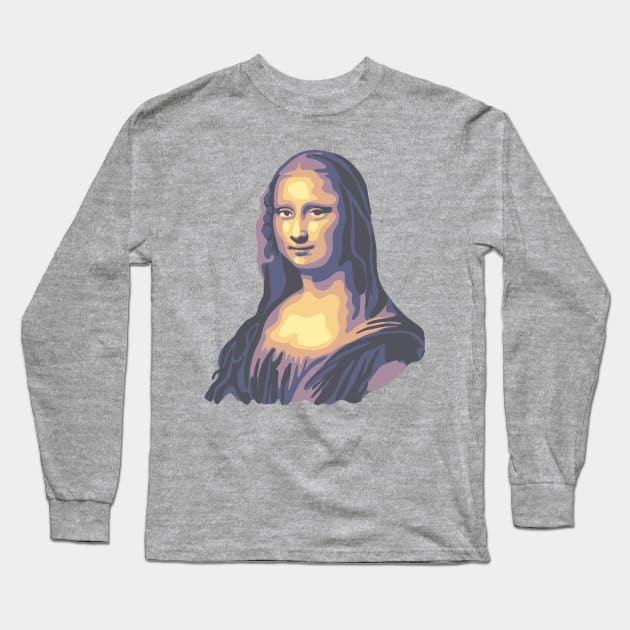 Mona Lisa Long Sleeve T-Shirt by Slightly Unhinged